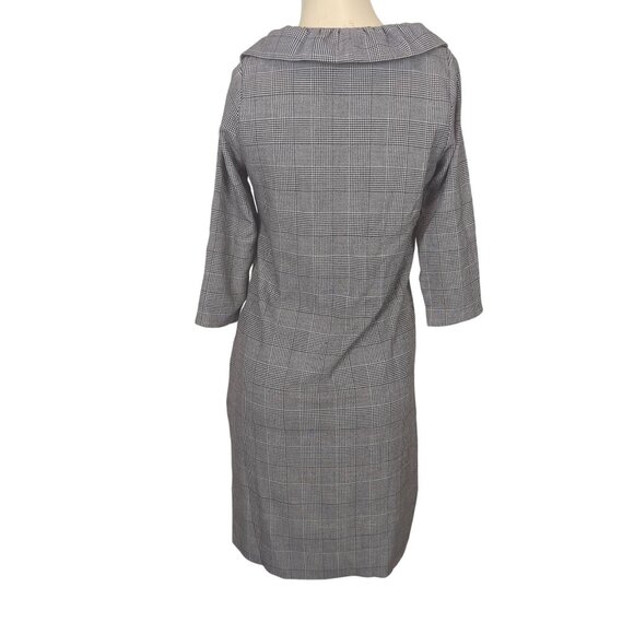 Gretchen Scott Dress black white size 0 / 2 Shrimp Wall Street Ruff Neck - Picture 6 of 16